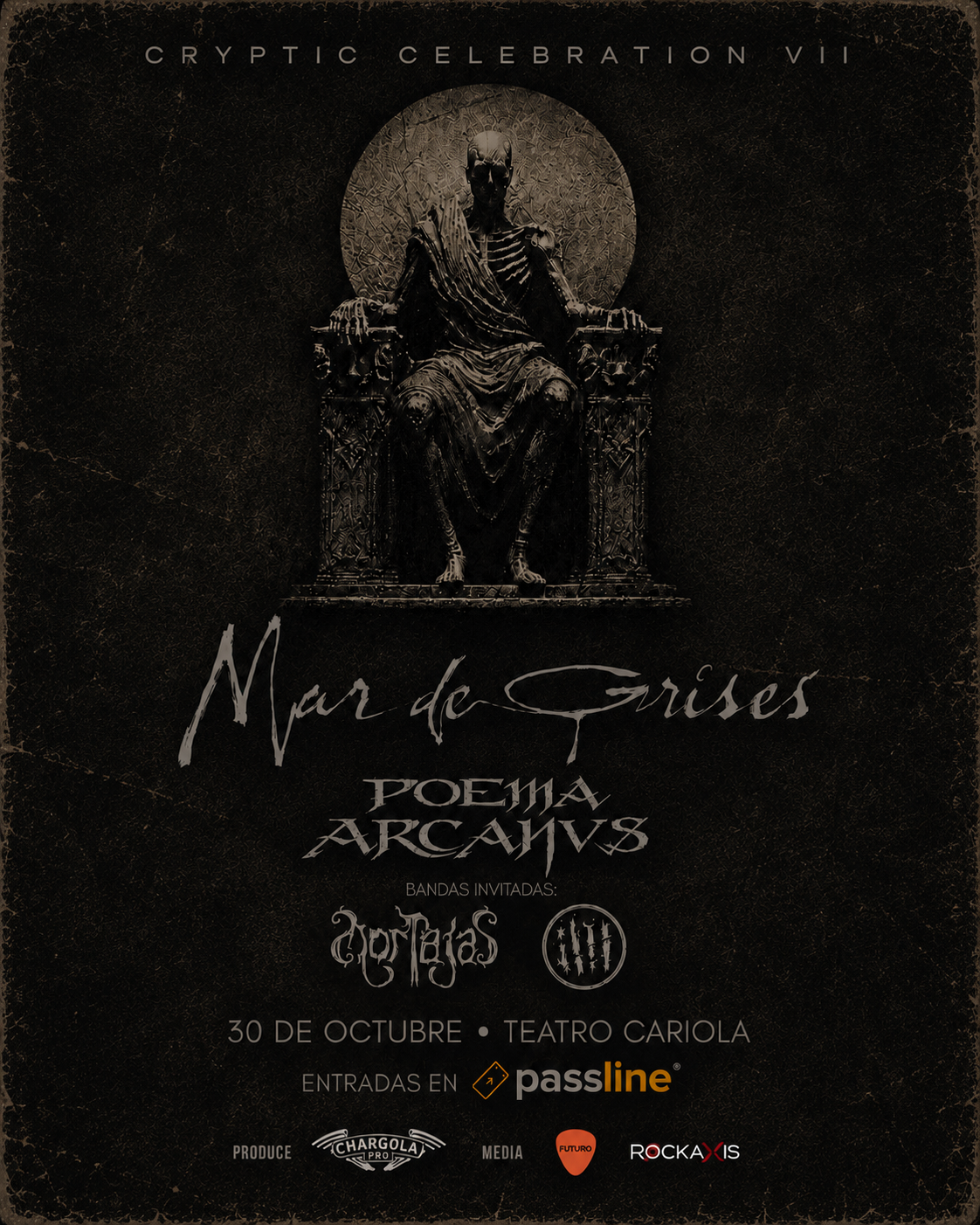 Cryptic Celebration VII: Mar de Grises, Poema Arcanvs y más este 30 de octubre